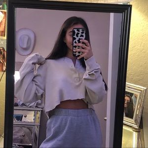 cropped thrifted pullover
